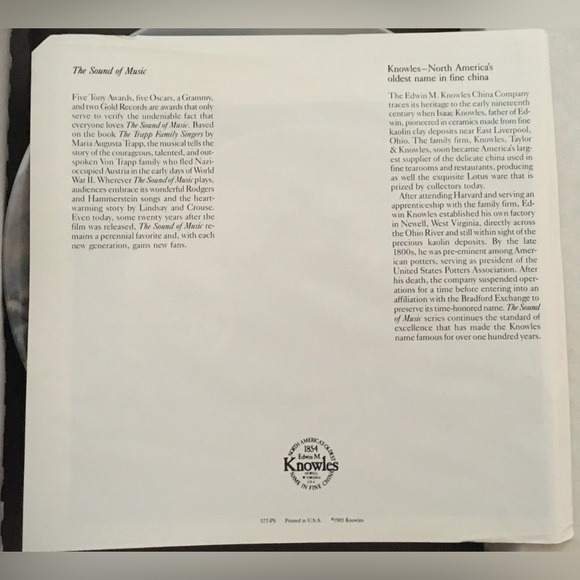 Collectible- The Sound of Music First Plate in Series. Knowles, 1986. Fine China - Picture 10 of 10